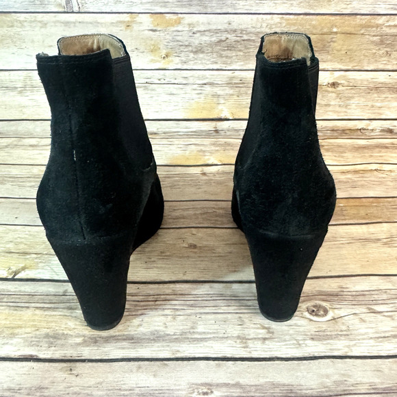 Corso Como Womens Black Suede Platform Wedge Pull On Ankle Boots 8M - Picture 6 of 8